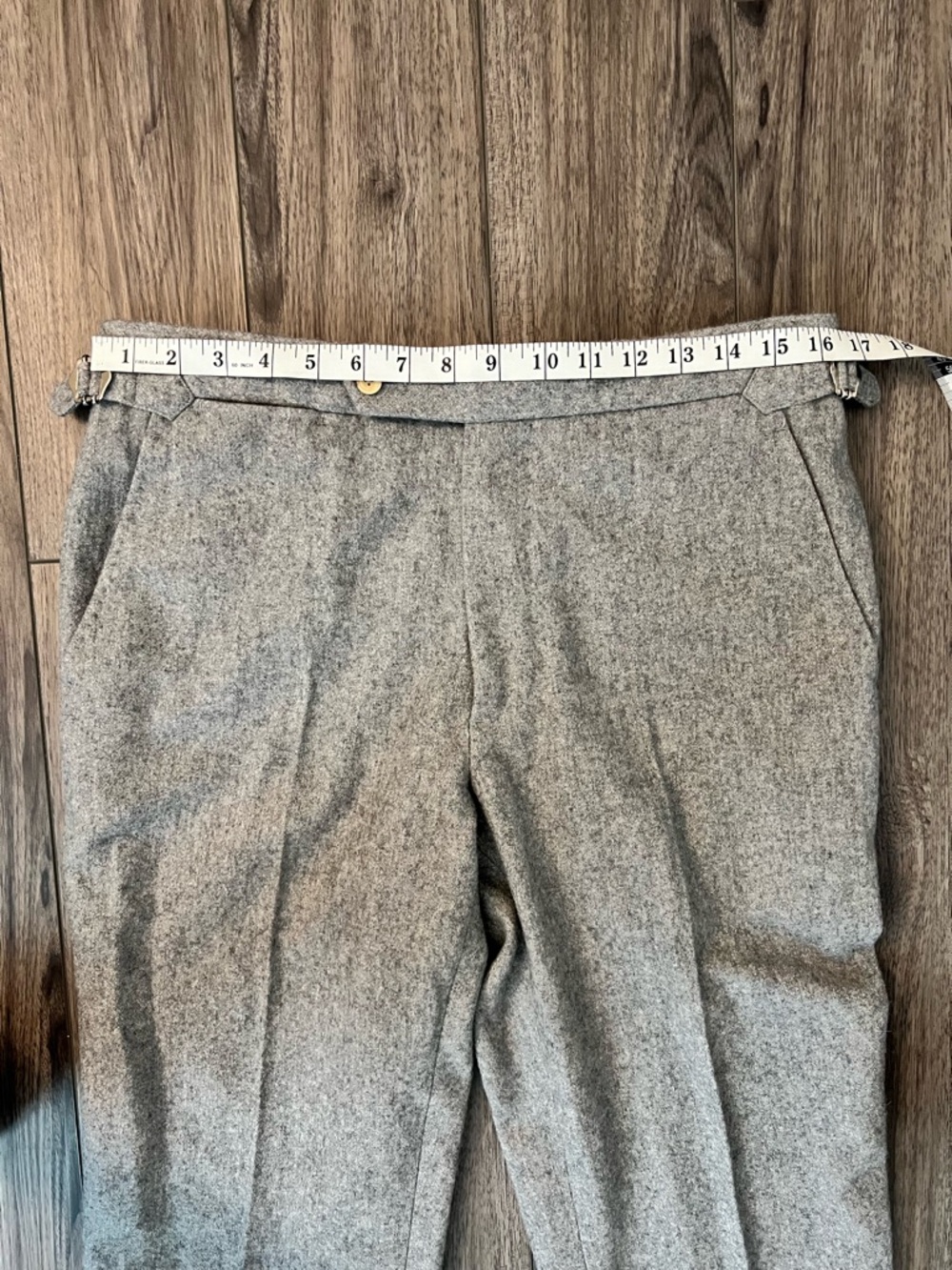 NWOT Luxire Men's Wool Charcoal Gray Dress Trousers w Side Tabs | Size 32x33.5 - Picture 5 of 6